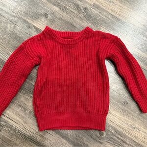 Little sleepies play red knit sweater